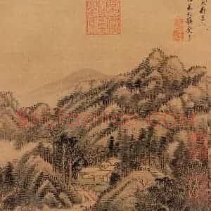 清代 王翚《山水画(十开)》国画山水设色作品图片赏析