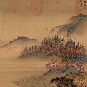 清代 王翚《山水画(十开)》国画山水设色作品图片赏析