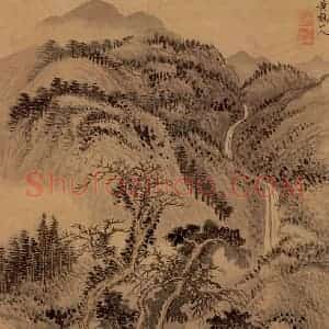 清代 王翚《山水画(十开)》国画山水设色作品图片赏析