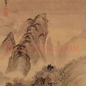 清代 王翚《山水画(十开)》国画山水设色作品图片赏析