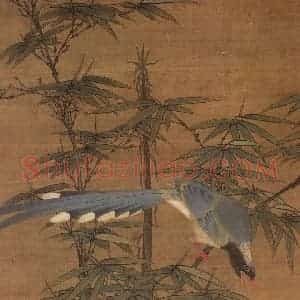 明朝 边文进《春花三喜》国画花鸟作品图片赏析