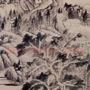 明朝 董其昌《夏木垂阴图》国画山水作品图片赏析