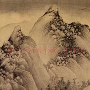 明朝 董其昌《仿宋元人缩本画及跋》国画山水作品图片赏析