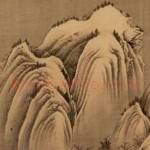明朝 董其昌《仿宋元人缩本画及跋》国画山水作品图片赏析