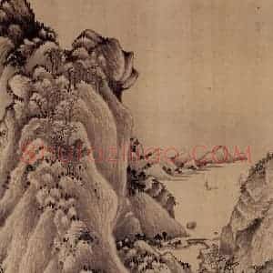 明朝 董其昌《仿宋元人缩本画及跋》国画山水作品图片赏析