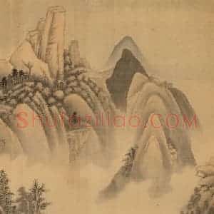 明朝 董其昌《仿宋元人缩本画及跋》国画山水作品图片赏析
