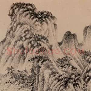 明朝 董其昌《仿宋元人缩本画及跋》国画山水作品图片赏析