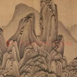 明朝 董其昌《仿宋元人缩本画及跋》国画山水作品图片赏析