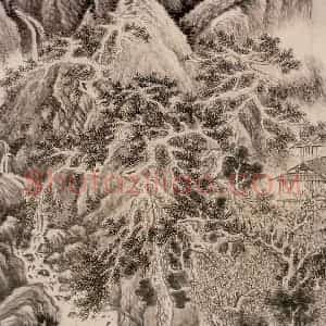 明朝 顾正谊《山水》国画山水作品图片赏析