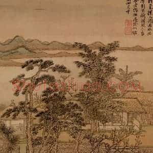 清代 王翚《摹山水》国画山水写意作品图片赏析