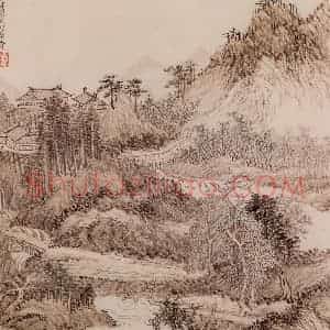 清代 王翚《宋元山水》国画山水写意作品图片赏析