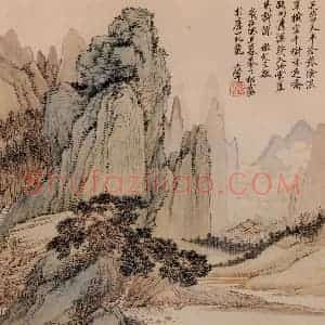清代 王翚《宋元山水》国画山水写意作品图片赏析