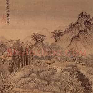清代 王翚《画山水》国画山水写意作品图片赏析
