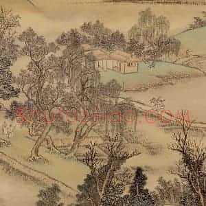 清代 王翚《仿赵大年湖山春晓》国画山水写意作品图片赏析