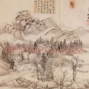 清代 王翚《山水》国画山水写意作品图片赏析