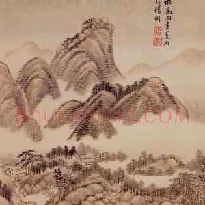 清代 王翚《图绘》国画山水写意作品图片赏析