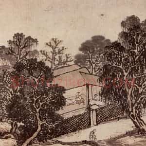 明代 孙克弘《销间清课图》国画山水作品图片赏析