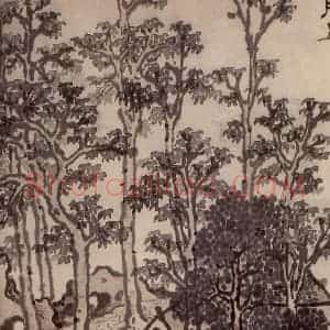 明代 孙克弘《销间清课图》国画山水作品图片赏析