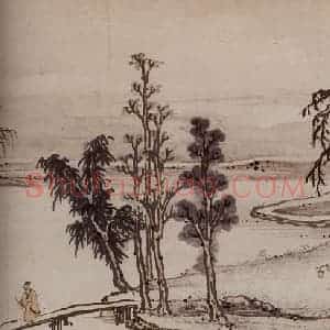 明代 孙克弘《销间清课图》国画山水作品图片赏析