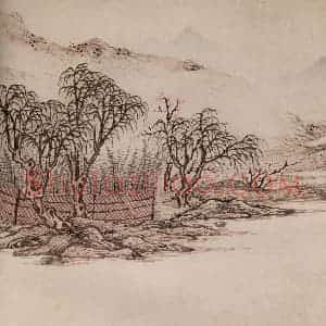 明代 孙克弘《销间清课图》国画山水作品图片赏析