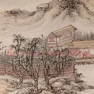 明代 孙克弘《销间清课图》国画山水作品图片赏析