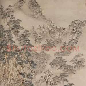 明代 张宏《栖霞山图》国画山水作品图片赏析