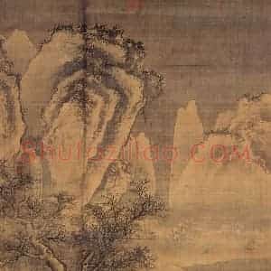 明代 吴伟《寒山积雪》国画山水作品图片赏析