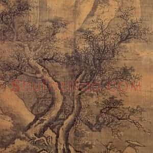 明代 吴伟《寒山积雪》国画山水作品图片赏析
