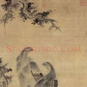 明代 林良《画鹰》国画花鸟作品图片赏析
