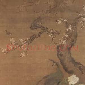 明代 吕纪《杏花孔雀》国画花鸟作品图片赏析