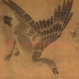 明代 吕纪《芦汀来雁图》国画花鸟作品图片赏析