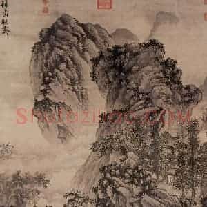 明代 谢时臣《林峦秋霁图》国画山水作品图片赏析