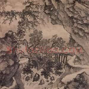 明代 谢时臣《林峦秋霁图》国画山水作品图片赏析