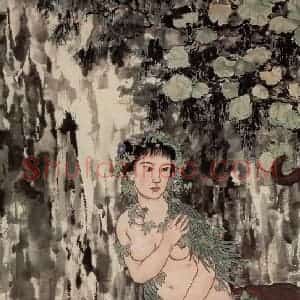 现代 徐悲鸿《山鬼》国画综合作品图片赏析