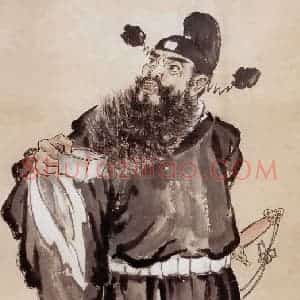 现代 徐悲鸿《饮酒钟馗》国画人物作品图片赏析