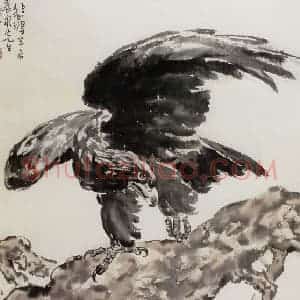 现代 徐悲鸿《展翅》国画综合作品图片赏析
