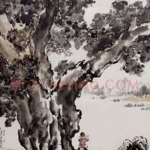 现代 徐悲鸿《放牧》国画综合作品图片赏析