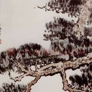 现代 徐悲鸿《松鹤图轴》国画综合作品图片赏析