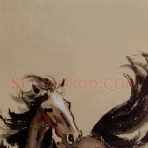 现代 徐悲鸿《猫梅花鹿马牛四屏条》国画综合作品图片赏析