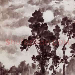 现代 徐悲鸿《中秋》国画综合作品图片赏析