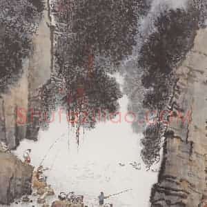 20世纪60年代 钱松岩《皖南山中》国画综合作品图片赏析