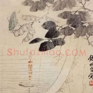 20世纪40年代 钱松岩《青灯络纬》国画花鸟作品图片赏析
