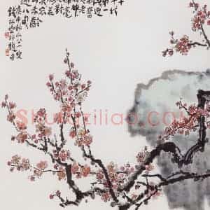 1980年 钱松岩《八十年代第一春》国画花鸟作品图片赏析