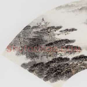 1961年 钱松岩《梦笔生花》国画山水作品图片赏析