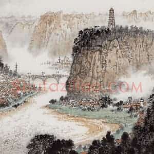 1973年 钱松岩《延安颂》国画综合作品图片赏析