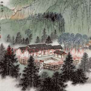 1970年 钱松岩《井冈山颂》国画山水作品图片赏析