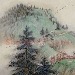 1957年 钱松岩《雨花台》国画山水作品图片赏析