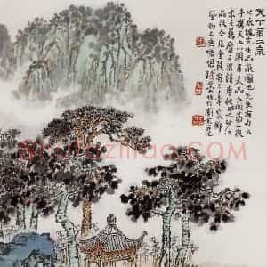 20世纪80年代初期 钱松岩《无锡天下第二泉》国画综合作品图片赏析