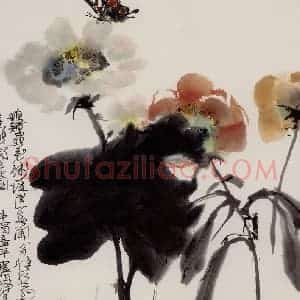 1982年 程十发《花鸟册页》国画花鸟作品图片赏析