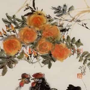 1982年 程十发《花鸟册页》国画花鸟作品图片赏析